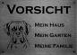 Preview: Edelstahl Hundeschild Boxer VORSICHT Mein Haus mein Garten meine Familie